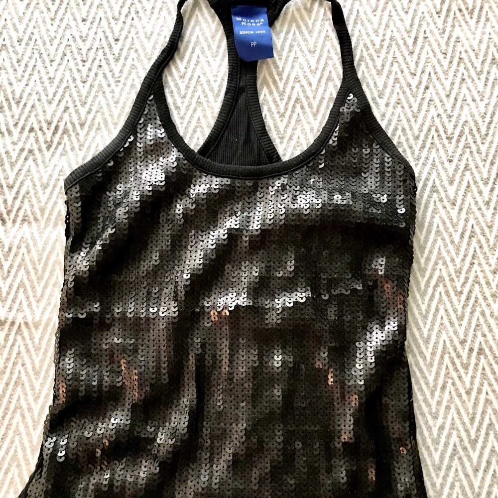 Morena Rosa Black sequins tank top